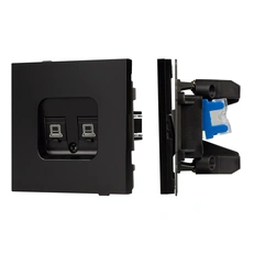 Изображение Механизм компьютерной розетки двойной SCT-TENDO-MPC2-PL-BK (RJ-45, CAT6) (Arlight, Черный матовый)